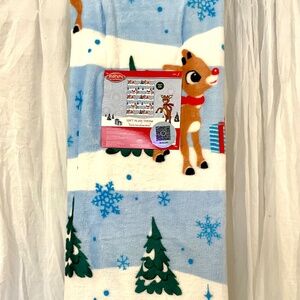 Disney Rudolph the Red-Nosed Reindeer Christmas Blanket Blue NWT